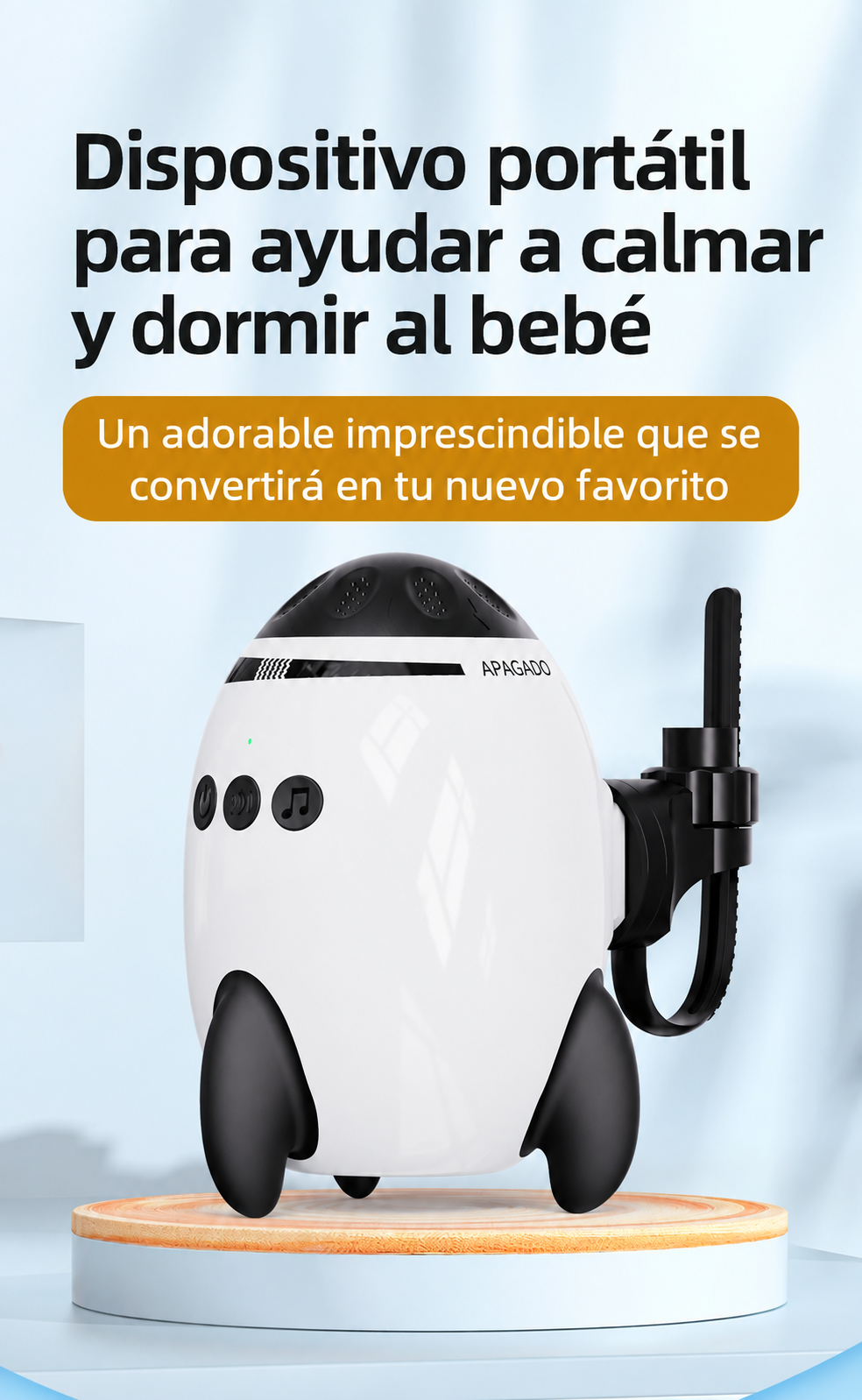 CalmaBebé™ - Dispositivo Calmante para Carrito con Vibración y Ruido Blanco